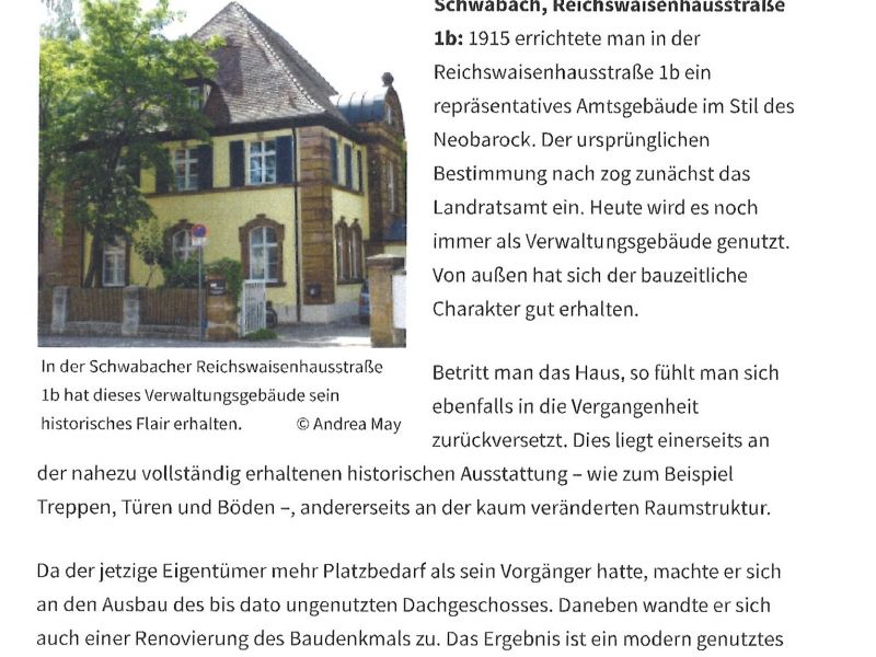 Text mit Bild von einem gelben Haus