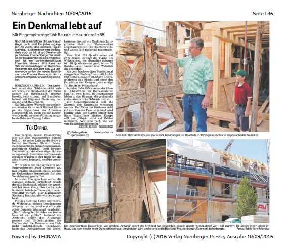 Zeitungsausschnitt mit Bild und Text
