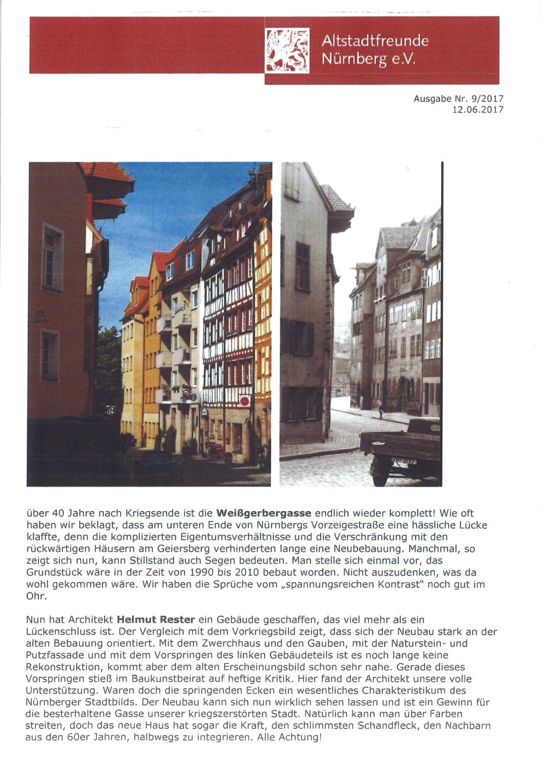 Zeitungsausschnitt mit Bild und Text