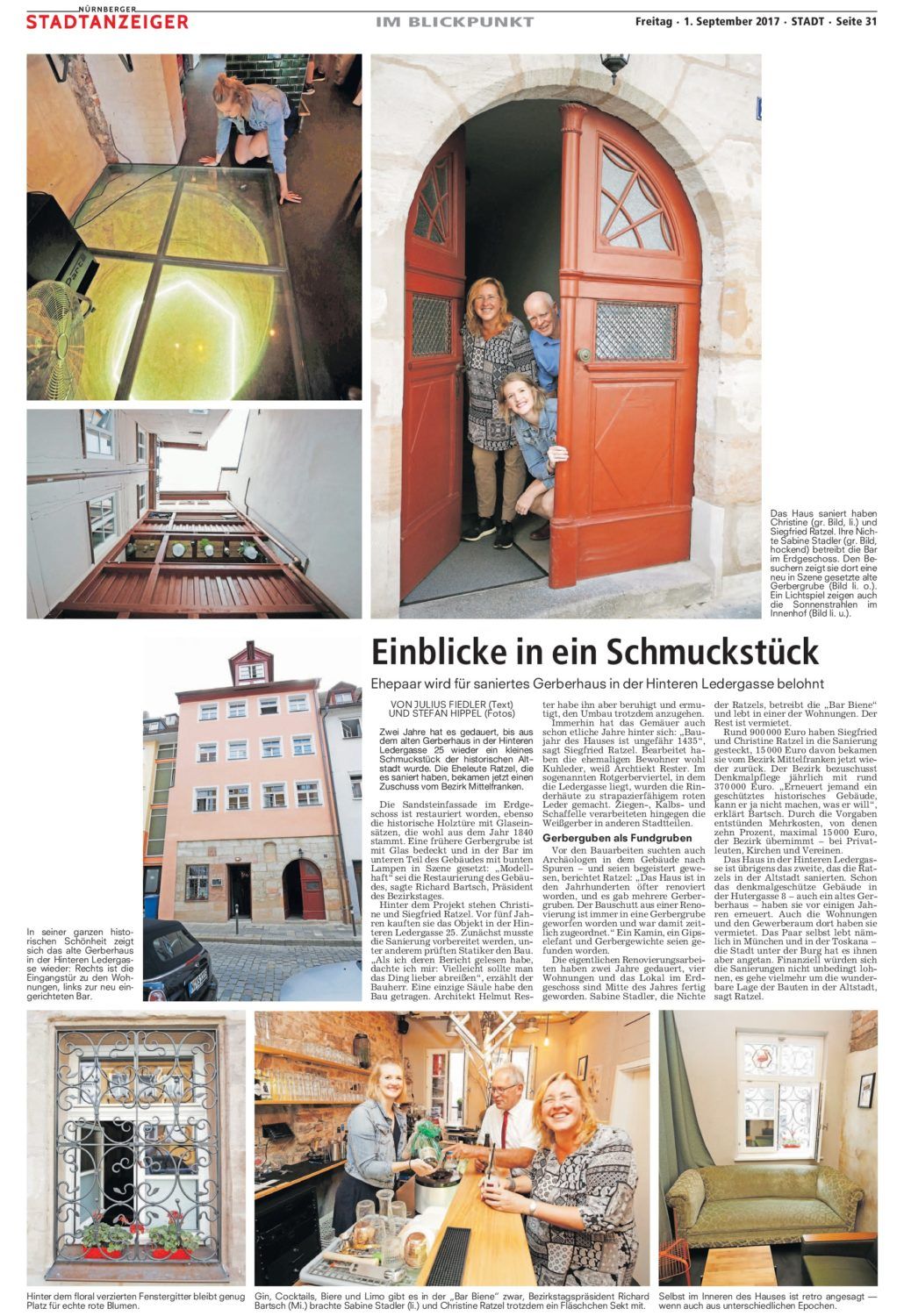 Zeitungsausschnitt mit Bildern und Text